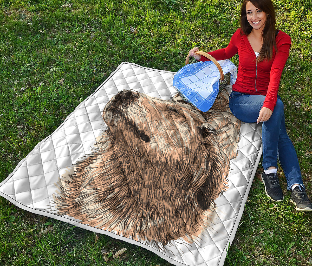 Labrador Retriever And Puppy Print Quilt