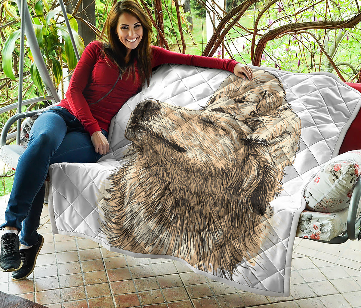 Labrador Retriever And Puppy Print Quilt