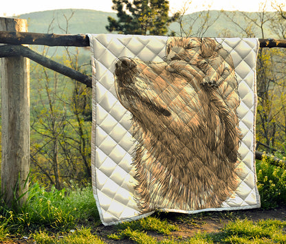 Labrador Retriever And Puppy Print Quilt