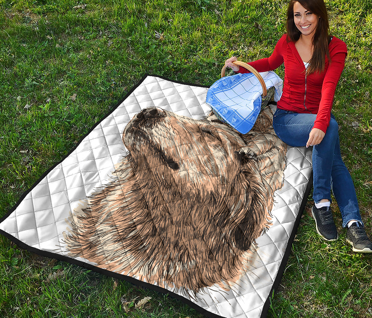 Labrador Retriever And Puppy Print Quilt