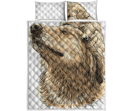 Labrador Retriever And Puppy Print Quilt Bed Set