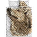 Labrador Retriever And Puppy Print Quilt Bed Set