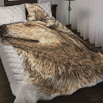 Labrador Retriever And Puppy Print Quilt Bed Set