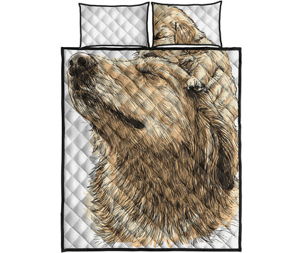 Labrador Retriever And Puppy Print Quilt Bed Set