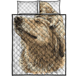 Labrador Retriever And Puppy Print Quilt Bed Set