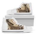 Labrador Retriever And Puppy Print White High Top Sneakers