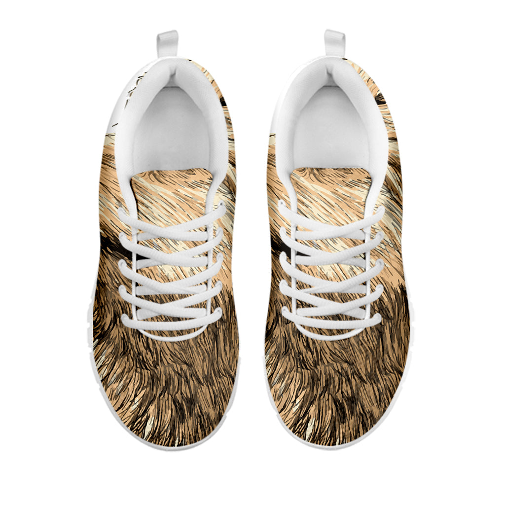 Labrador Retriever And Puppy Print White Sneakers