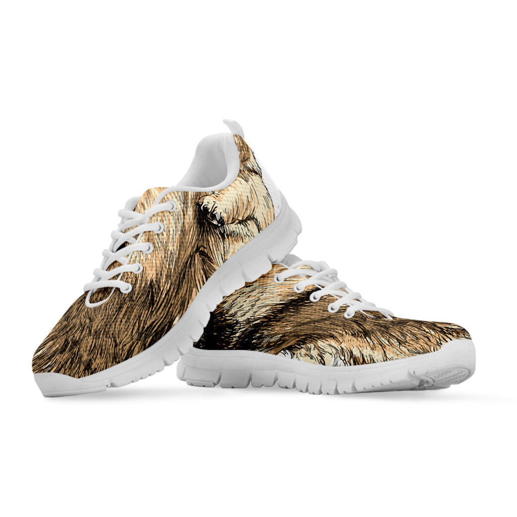 Labrador Retriever And Puppy Print White Sneakers