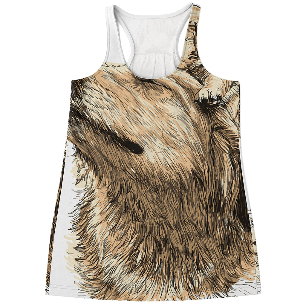 Labrador Retriever And Puppy Print Women's Racerback Tank Top