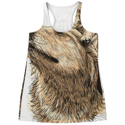 Labrador Retriever And Puppy Print Women's Racerback Tank Top