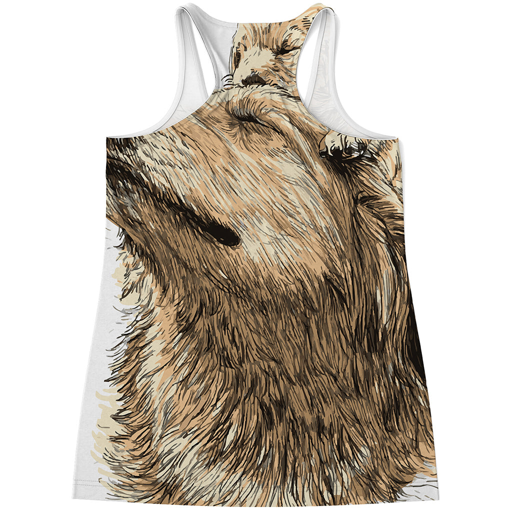 Labrador Retriever And Puppy Print Women's Racerback Tank Top