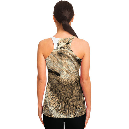 Labrador Retriever And Puppy Print Women's Racerback Tank Top