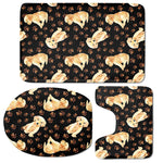 Labrador Retriever Puppy Pattern Print 3 Piece Bath Mat Set