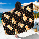 Labrador Retriever Puppy Pattern Print Beach Sarong Wrap