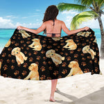 Labrador Retriever Puppy Pattern Print Beach Sarong Wrap