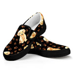 Labrador Retriever Puppy Pattern Print Black Slip On Shoes