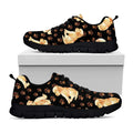 Labrador Retriever Puppy Pattern Print Black Running Shoes