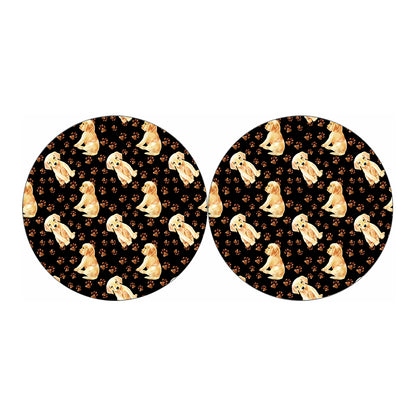 Labrador Retriever Puppy Pattern Print Car Coasters