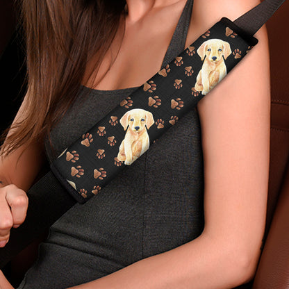 Labrador Retriever Puppy Pattern Print Car Seat Belt Covers