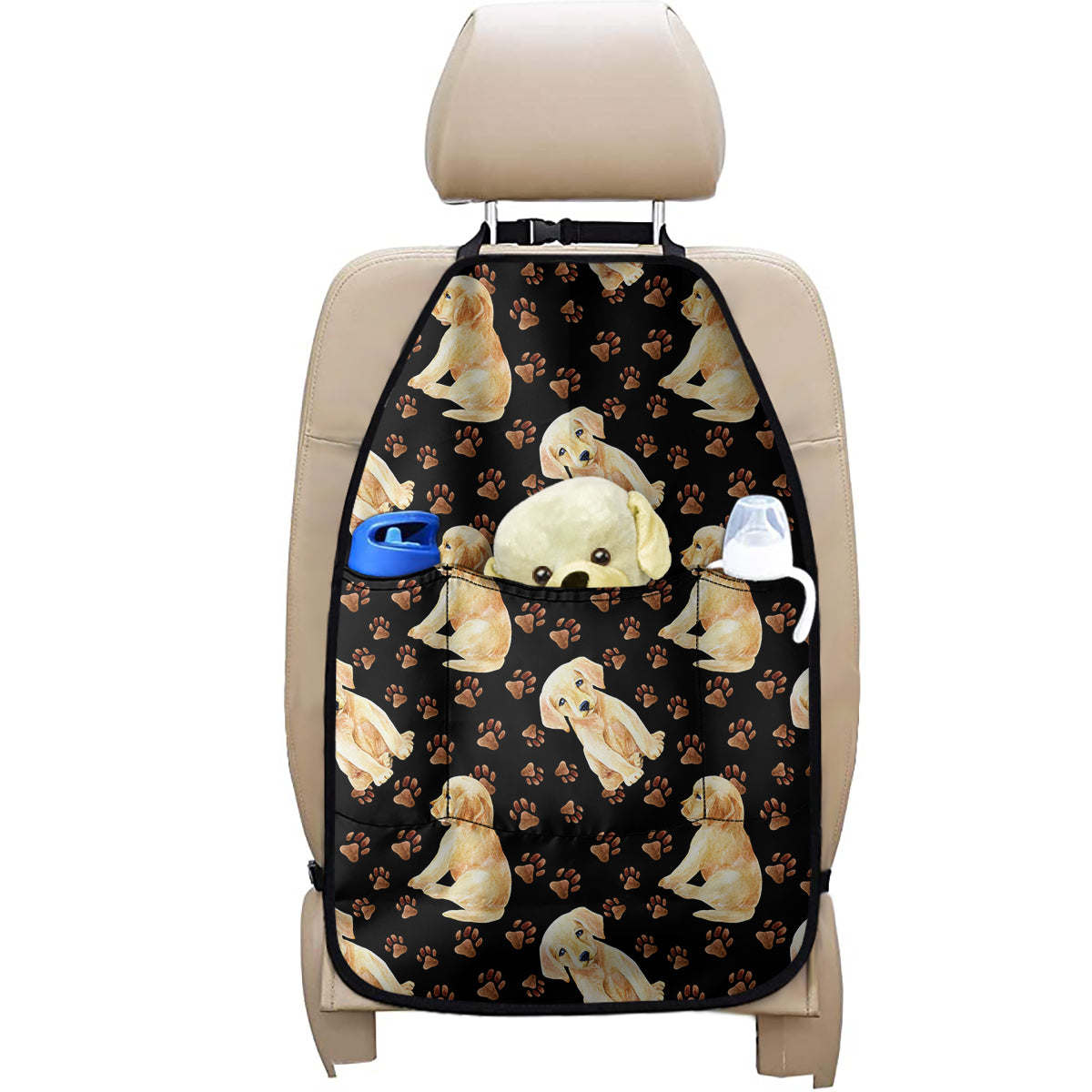 Labrador Retriever Puppy Pattern Print Car Seat Organizers