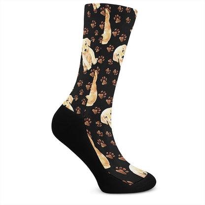 Labrador Retriever Puppy Pattern Print Crew Socks