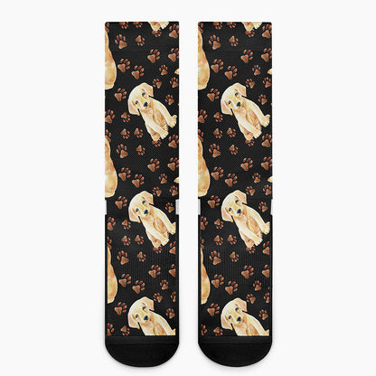 Labrador Retriever Puppy Pattern Print Crew Socks