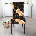 Labrador Retriever Puppy Pattern Print Dining Chair Slipcover