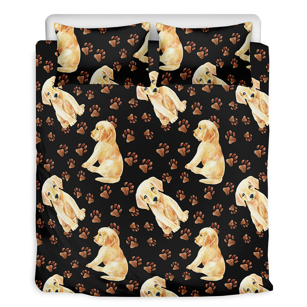 Labrador Retriever Puppy Pattern Print Duvet Cover Bedding Set