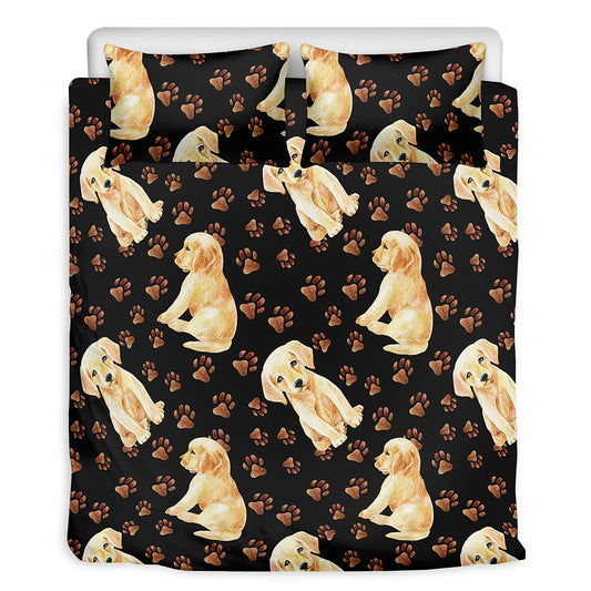 Labrador Retriever Puppy Pattern Print Duvet Cover Bedding Set