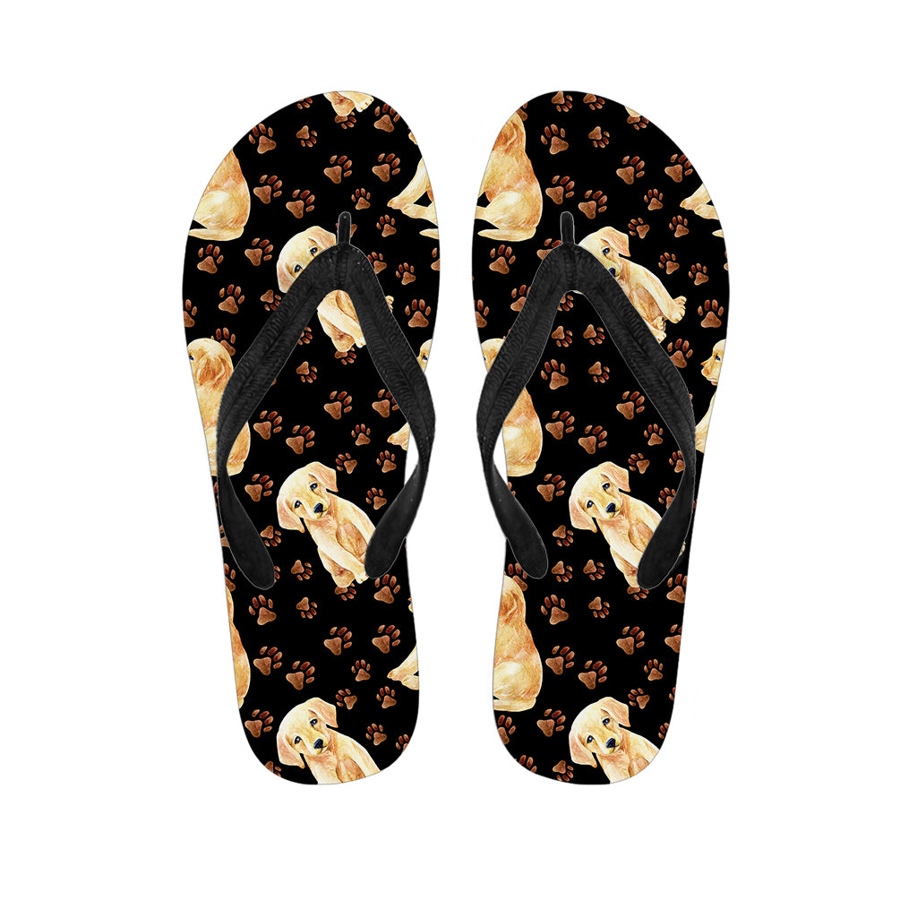 Labrador Retriever Puppy Pattern Print Flip Flops