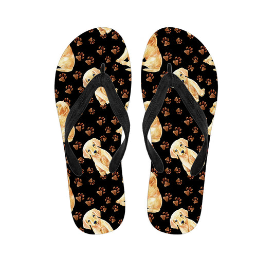 Labrador Retriever Puppy Pattern Print Flip Flops