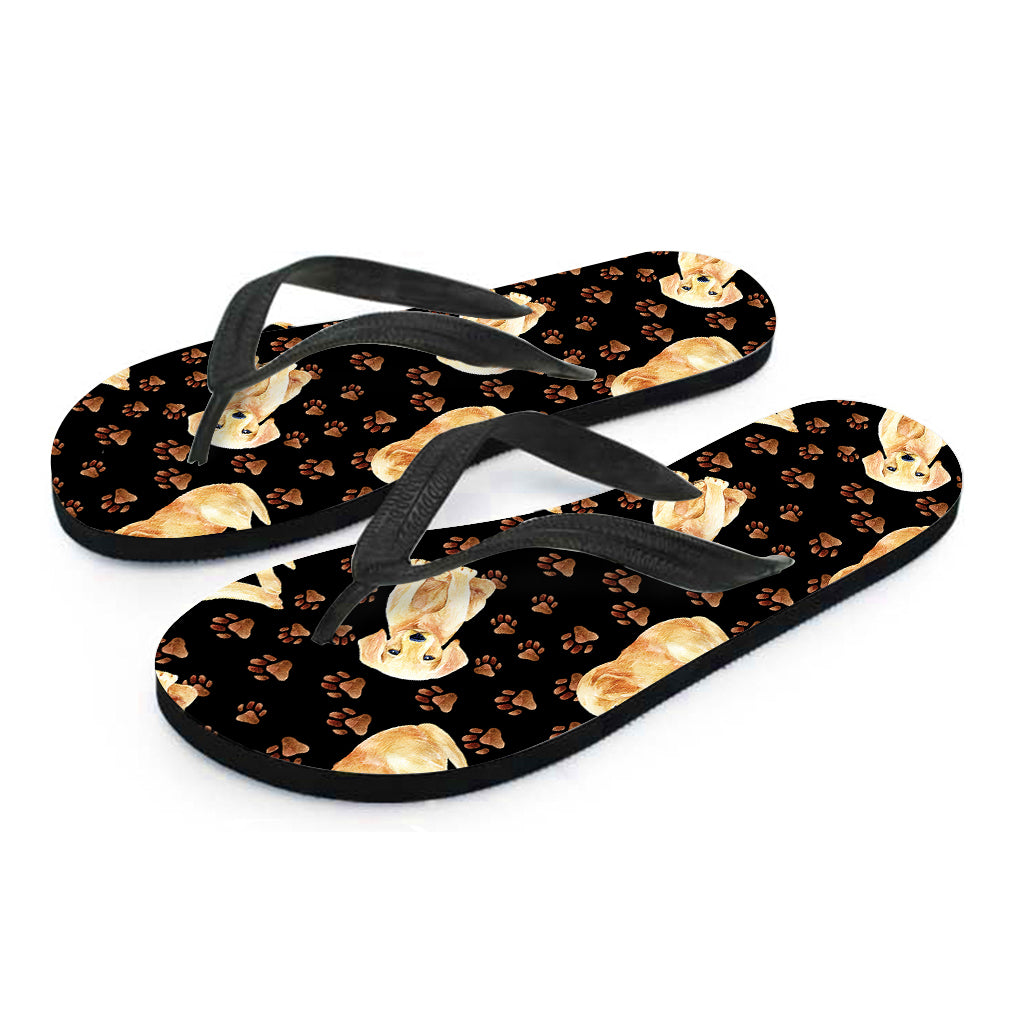 Labrador Retriever Puppy Pattern Print Flip Flops