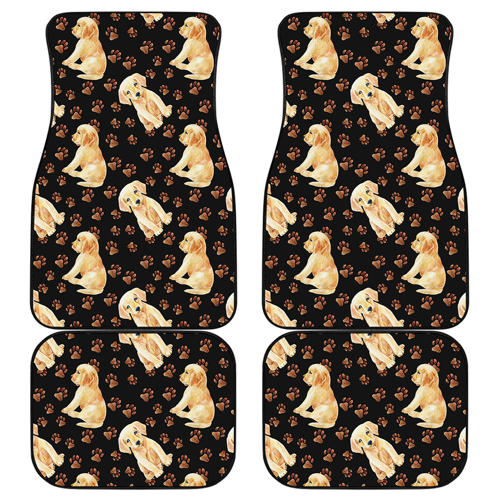 Labrador Retriever Puppy Pattern Print Front and Back Car Floor Mats