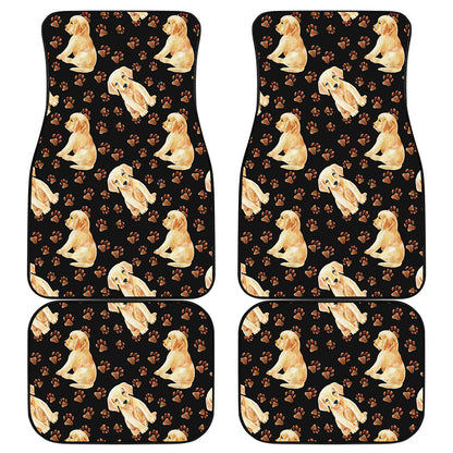 Labrador Retriever Puppy Pattern Print Front and Back Car Floor Mats