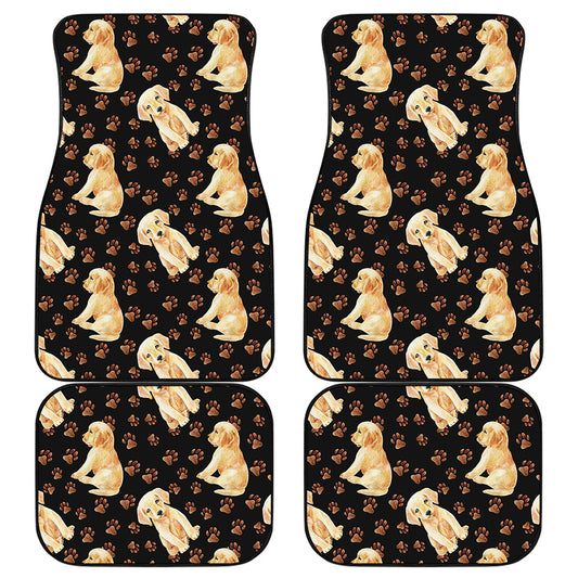 Labrador Retriever Puppy Pattern Print Front and Back Car Floor Mats