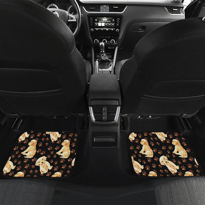 Labrador Retriever Puppy Pattern Print Front and Back Car Floor Mats