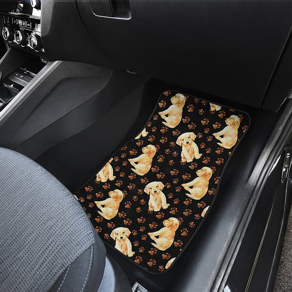 Labrador Retriever Puppy Pattern Print Front and Back Car Floor Mats