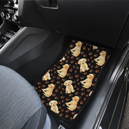 Labrador Retriever Puppy Pattern Print Front and Back Car Floor Mats
