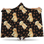 Labrador Retriever Puppy Pattern Print Hooded Blanket