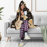 Labrador Retriever Puppy Pattern Print Hooded Blanket