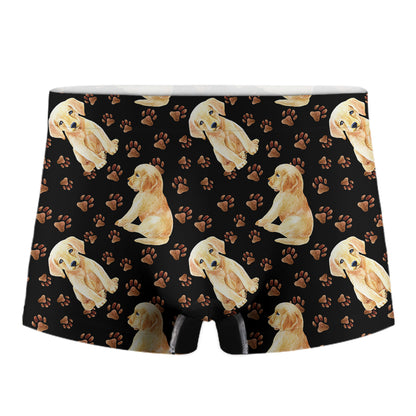 Labrador Retriever Puppy Pattern Print Men's Boxer Briefs