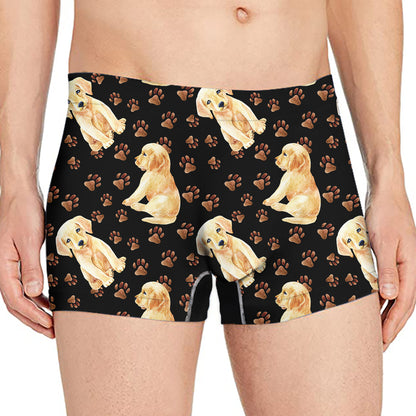 Labrador Retriever Puppy Pattern Print Men's Boxer Briefs