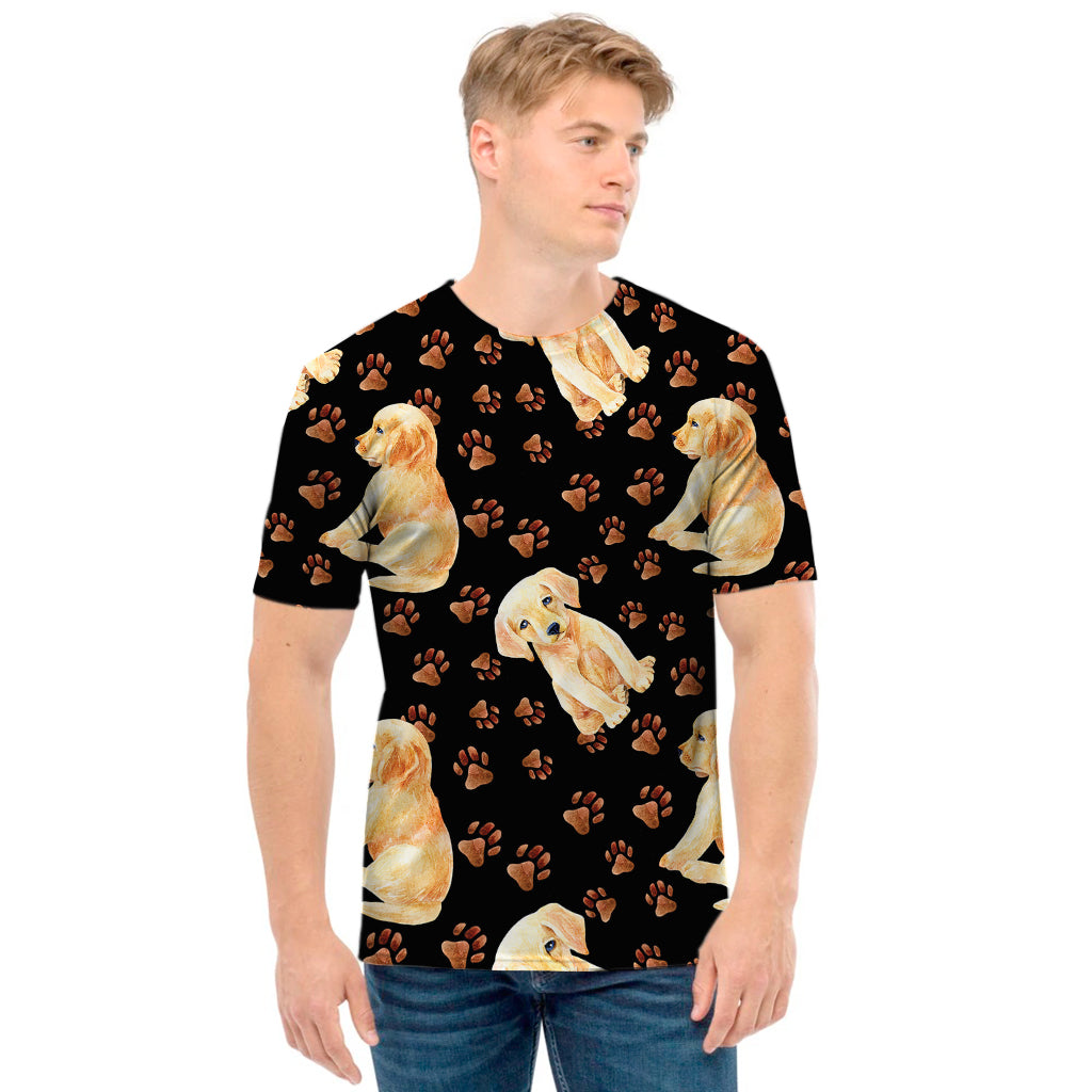 Labrador Retriever Puppy Pattern Print Men's T-Shirt