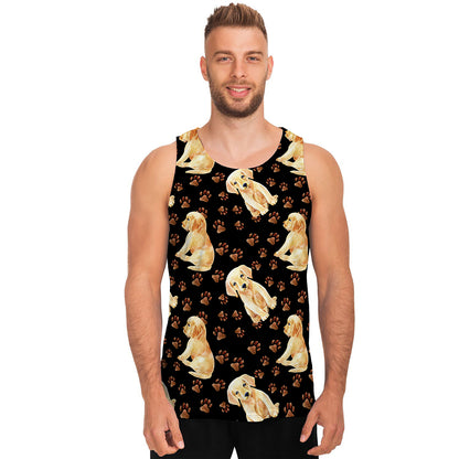 Labrador Retriever Puppy Pattern Print Men's Tank Top