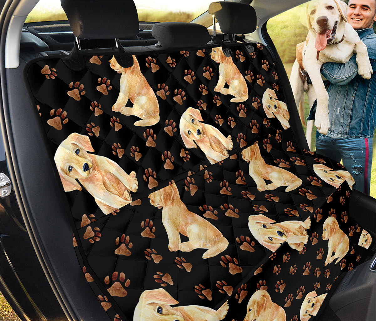 Labrador Retriever Puppy Pattern Print Pet Car Back Seat Cover