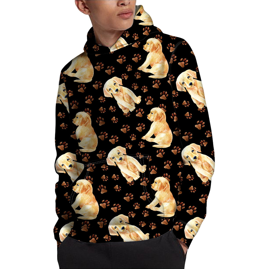 Labrador Retriever Puppy Pattern Print Pullover Hoodie