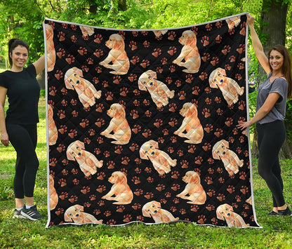 Labrador Retriever Puppy Pattern Print Quilt