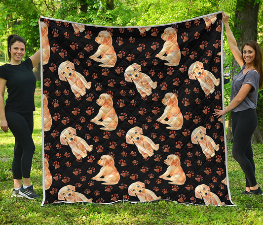 Labrador Retriever Puppy Pattern Print Quilt