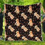 Labrador Retriever Puppy Pattern Print Quilt