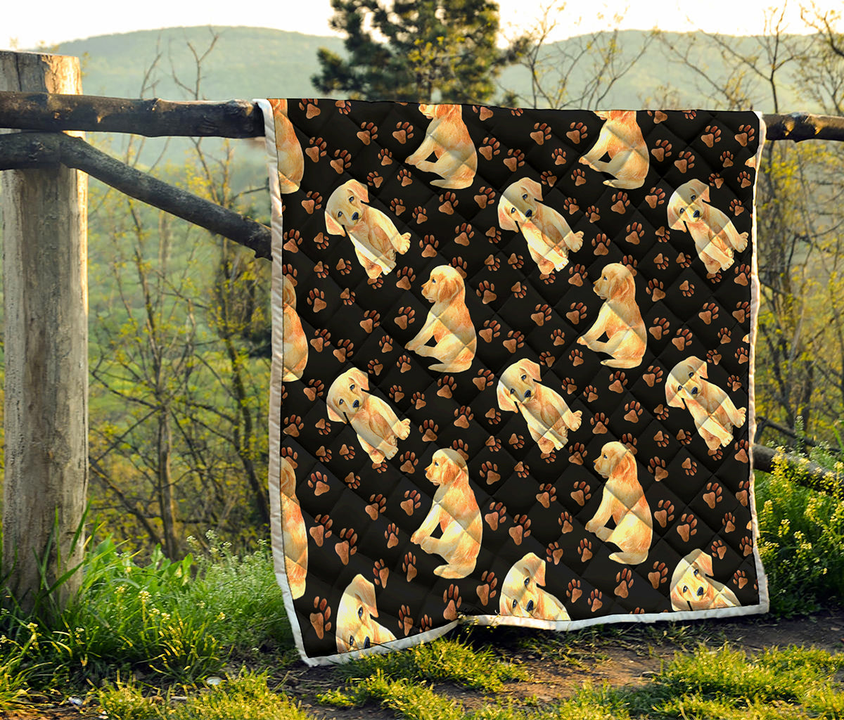 Labrador Retriever Puppy Pattern Print Quilt
